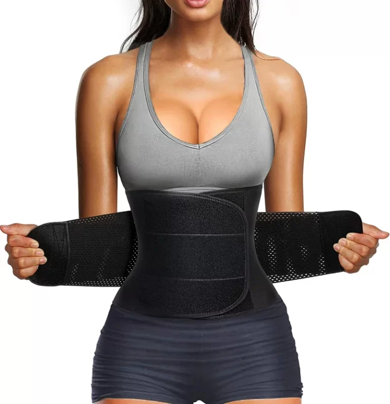 woman with waist trainer wrapped around her
