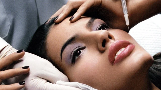 Close up of a Woman getting facial injection