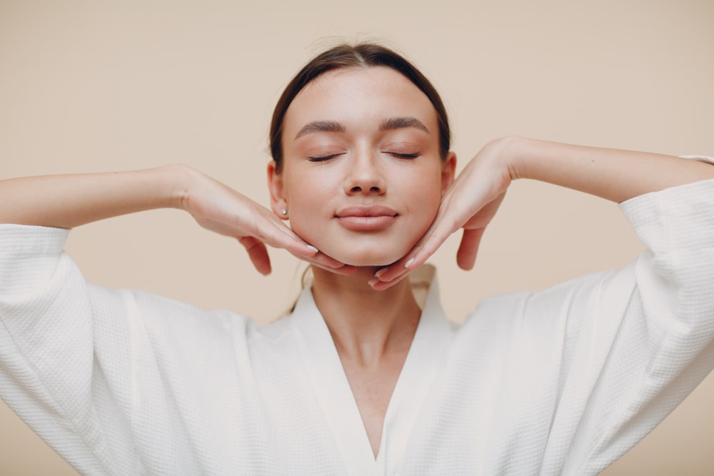 woman happy with healthy skin