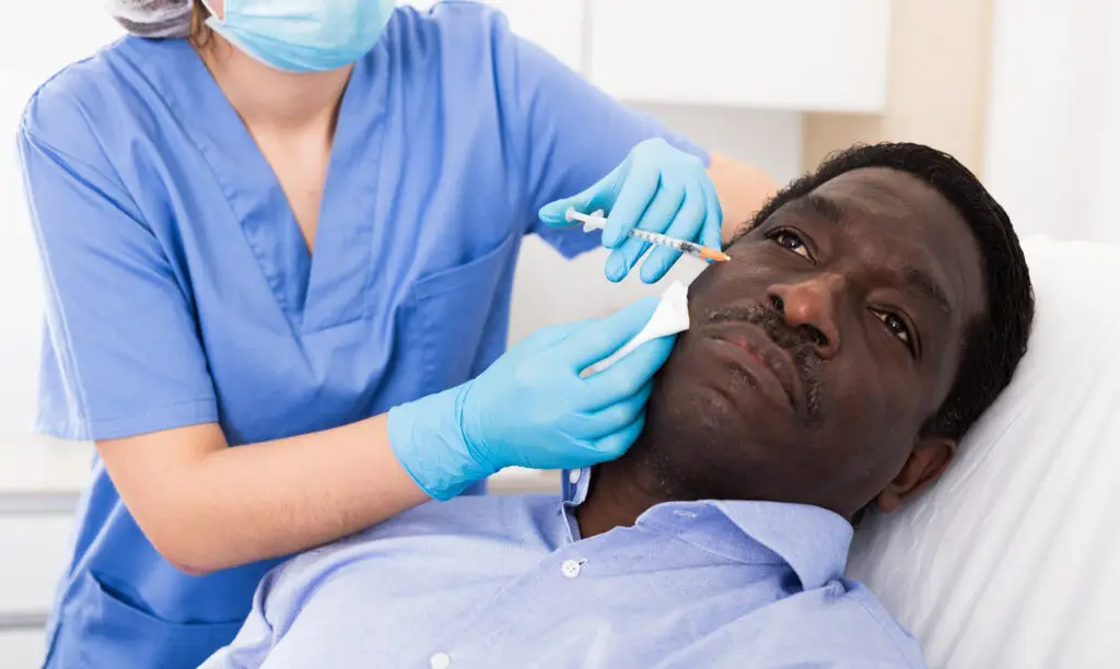 Man getting dysport in a miami beach med spa