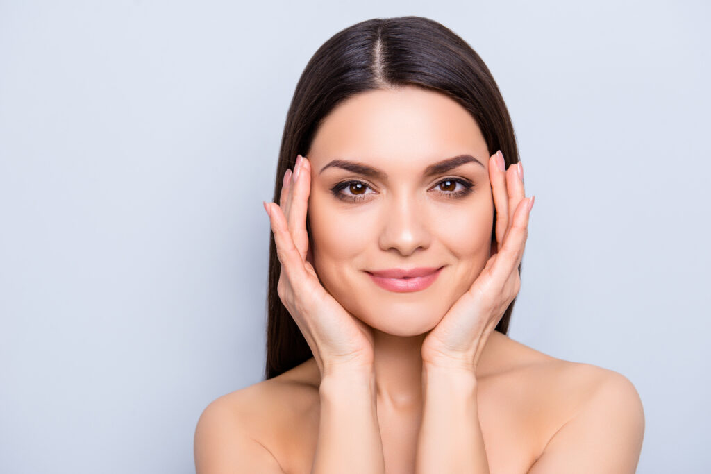 beautiful smiling woman after xeomin injections in Miami Beach