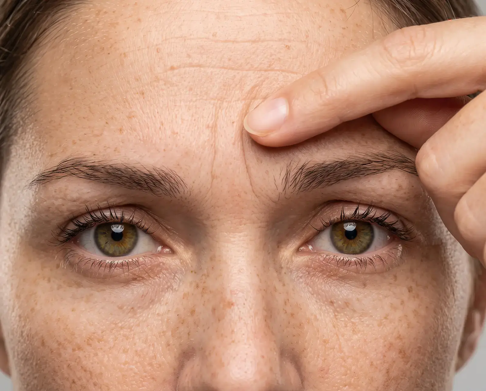 Horizontal forehead lines indicated on the frontalis muscle — forehead lines treatment in Miami Beach